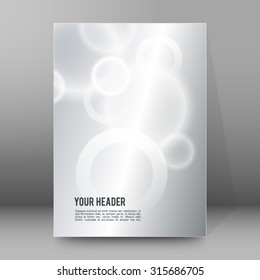 Modern Design geometric style template on blur gray circle background with space place for your text. Vector illustration EPS 10 for title page newsletter for new products or sales, electronic theme