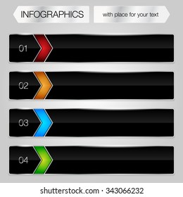 Modern design glossy metal frames with shines and shadows for info graphic - vector illustration