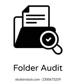 A modern design glyph icon of audit form is visually perfect 