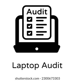 A modern design glyph icon of audit form is visually perfect 