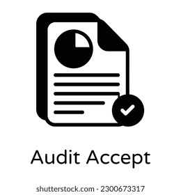 A modern design glyph icon of audit form is visually perfect 