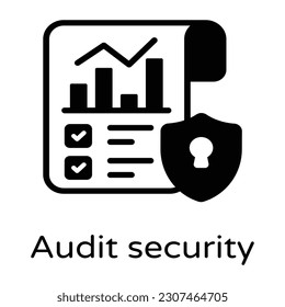 A modern design glyph icon of audit form is visually perfect 