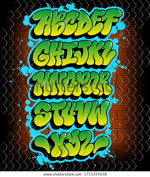 Modern Design Graffiti Throw Alphabet Shades Stock Vector (Royalty Free ...