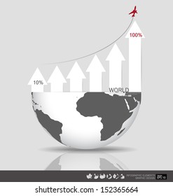 Modern design graph. Business graph to success, can use for business concept. Vector illustration.