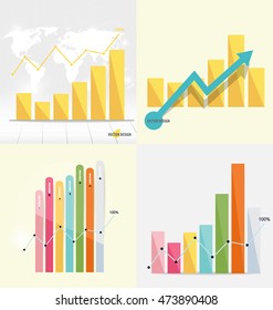 Modern design graph. Business graph to success, can use for business concept. Vector illustration