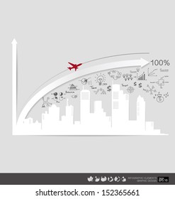 Modern design graph with drawing business strategy plan concept idea, can use for business concept. Vector illustration.
