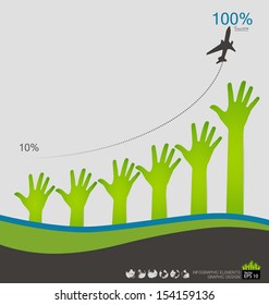 Modern design graph (hands graph), can use for business concept. Vector illustration.