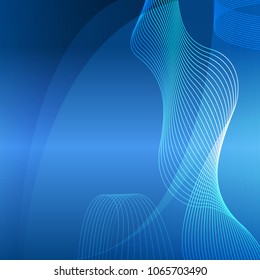 Modern Design graph style template on blue background with curved line elegant spatial resolution light glowing. Vector illustration EPS 10 for new product newsletters, web banners, pages presentation
