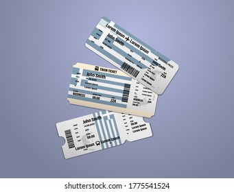Modern design of Greece airline, bus and train travel boarding pass. Three tickets of Greece painted in flag color. Vector illustration isolated