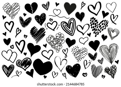 Modern Design hearts icon set. Vector Illustration