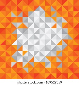 Modern design hipster triangle background. Multicolor - grayscale and orange colors. Empty background with space for content. Can be use as samless texture.