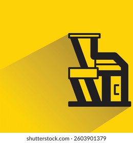 modern design home icon with shadow yellow background