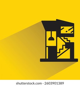modern design home icon with shadow yellow background