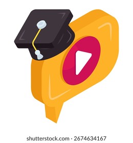 Ícone de design moderno do vídeo acadêmico