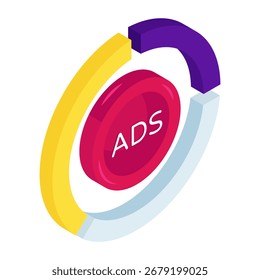Ícone de design moderno do gráfico de anúncios