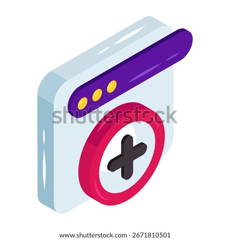 Modern design icon of add browser