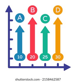 Modern design icon of arrow graph