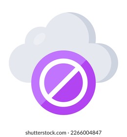 Modern design icon of ban cloud 