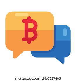 Un icono de diseño moderno del chat de bitcoin