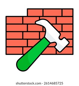 Modern design icon of brick wall