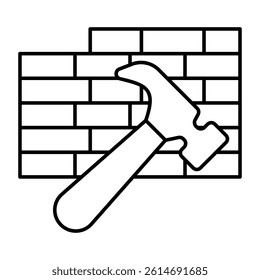 Modern design icon of brick wall
