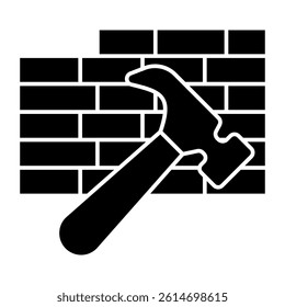 Modern design icon of brick wall