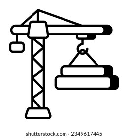 Modern design icon of bricks lifting