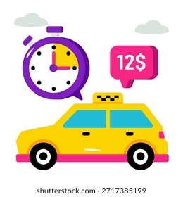 Icono de diseño moderno de tarifa de taxi