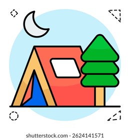 Modern design icon of camp