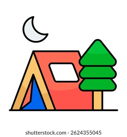 Modern design icon of camp