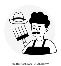 Modern design icon of chef
