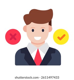 Modern design icon of choose candidate