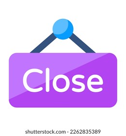 Modern design icon of close board 