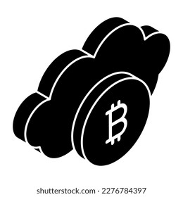 Modern design icon of cloud bitcoin