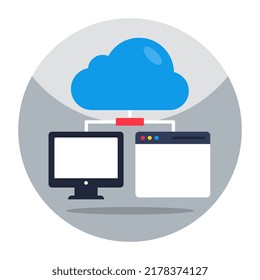 Icono de diseño moderno de dispositivos en la nube