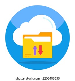 Modern Design Icon Of Cloud Folder Transfer 