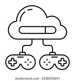 Icono de diseño moderno de juegos en la nube 
