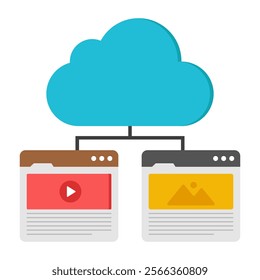 Modern design icon of cloud hosting