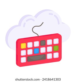 Modern design icon of cloud keyboard

