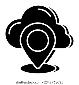 Icono de diseño moderno de la ubicación en la nube