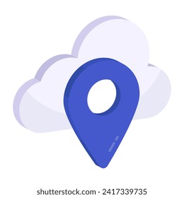 Modernes Design-Symbol für Cloud-Position
