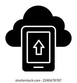Icono de diseño moderno de carga móvil en la nube 
