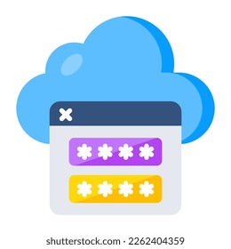 Modern design icon of cloud password 