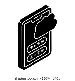 Ícone de design moderno do telefone em nuvem