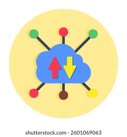 Modern design icon of cloud transfer networking