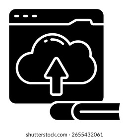 Modern design icon of cloud upload