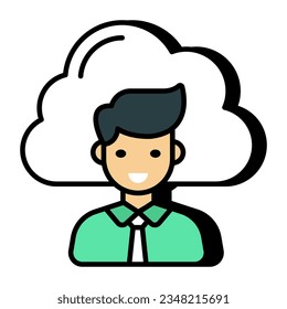 Icono de diseño moderno del usuario de la nube