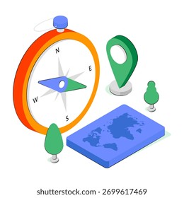 Icono de diseño moderno de la brújula 