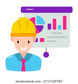 Icono de diseño moderno de presentación de construcción 