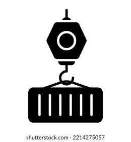 Modern design icon of container lifting